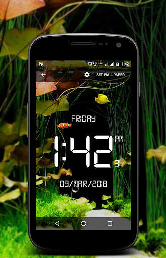 Aquarium digital clock live wallpaper screenshot 3