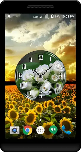 White Rose Clock Live WP 4 تصوير الشاشة