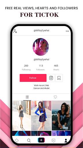 Free Real Views, Hearts and Followers for TicTok screenshot 1