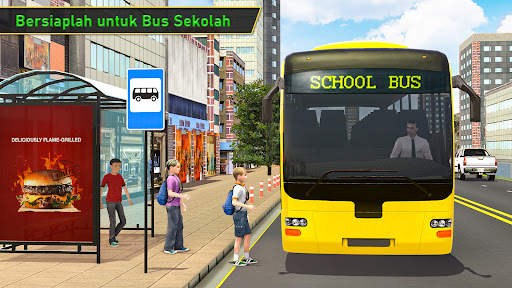 Parkir Bus Sekolah 3d-Bus Game screenshot 1