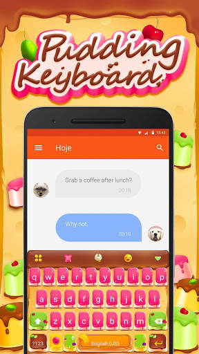 Pudding Emoji Keyboard Theme screenshot 1