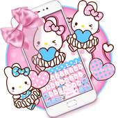 Pink Cute Rabbit Keyboard 10001001