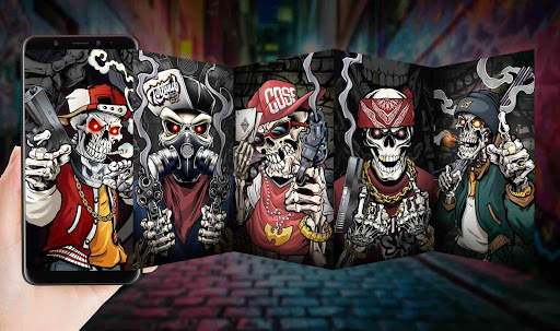 Graffiti Gun Skull Live Wallpapers screenshot 3