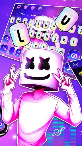 Galaxy Neon DJ Keyboard Theme screenshot 2