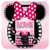 Cute Pink Diamond Minny Bowknot Keyboard Theme icon