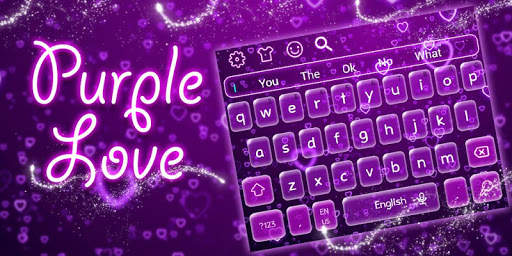 Beautiful Purple Love Hearts Keyboard Theme screenshot 4