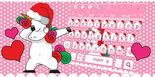 Cute Christmas Unicorn Keyboard Theme screenshot 6