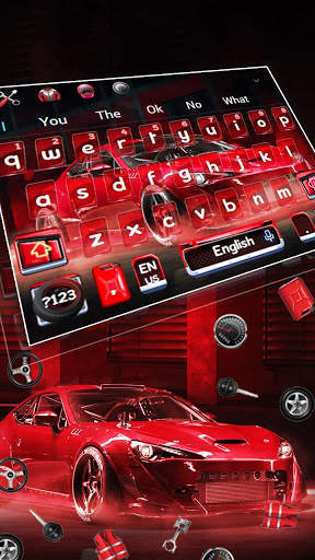 Red Racing Sports Car Keyboard Theme screenshot 1