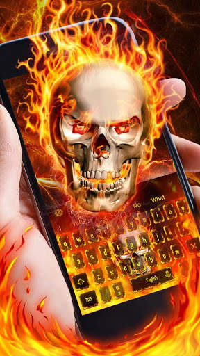 Fire Skull Flaming Keyboard Theme screenshot 2