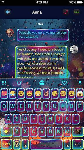Luminous Emoji Keyboard Theme स्क्रीनशॉट 1