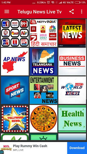 Telugu News Live TV - TV9, NTV, ABN, TV5, Sakshi screenshot 1