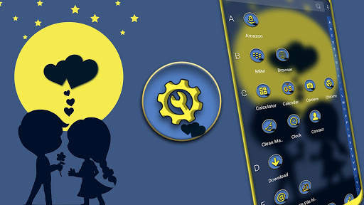 Yellow Moon Love Launcher Theme screenshot 4