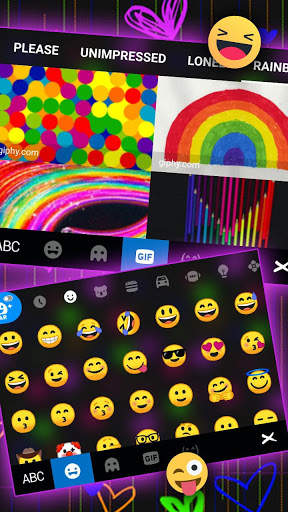 Doodle Neon Hearts Keyboard Theme screenshot 4