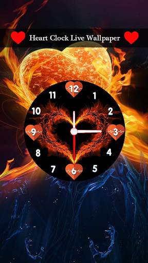 Heart Clock Live Wallpaper, Analog Clock Wallpaper screenshot 2