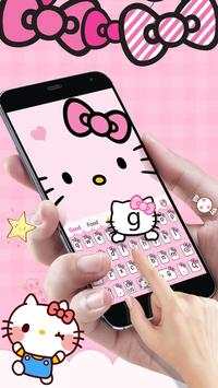 Tema Keyboard Kartun Pink Cute Kitty screenshot 1