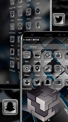 3D Black Cube Theme स्क्रीनशॉट 3
