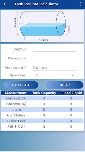 Tank Volume Calculator App 4 تصوير الشاشة