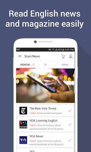 Learn English with News,TV,YouTube,TED - ScanNews screenshot 1
