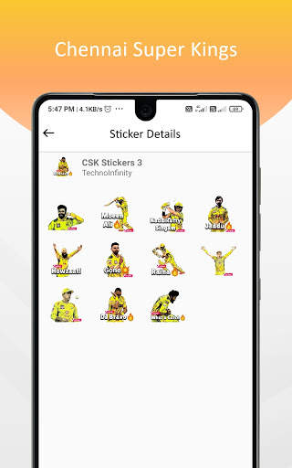 CSK Stickers & Animated Stickers for WhatsApp screenshot 5