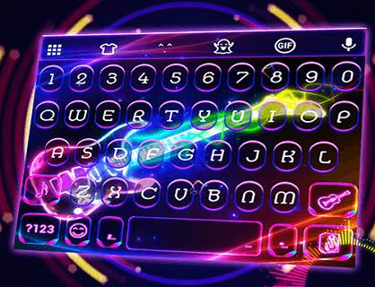 Neon Guitar Keyboard Skin स्क्रीनशॉट 5