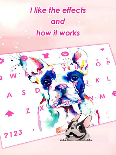 Cute Bulldog Emoji Keyboard Theme screenshot 3