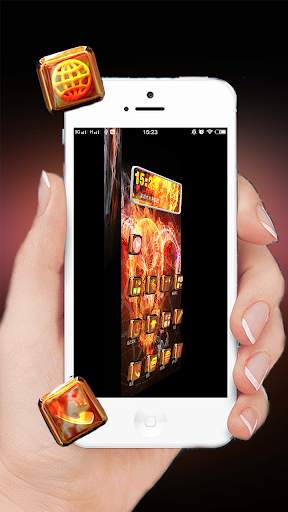 3D Flame Fire Skull Launcher Theme screenshot 1