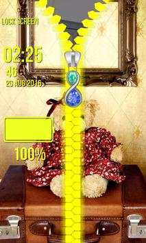 Teddy Bear Zipper Lock Screen screenshot 5