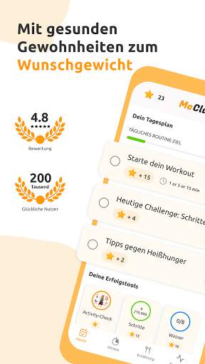 MeClub - Tagesplan Abnehmen & gesunde Gewohnheiten screenshot 1