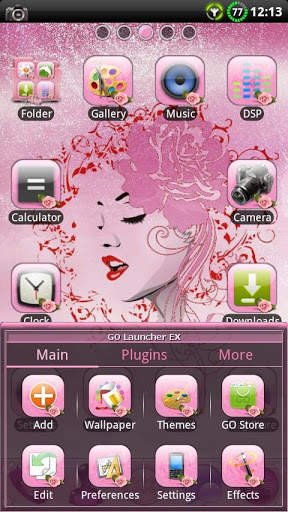 PINK ROSES GO Launcher Theme screenshot 5