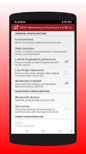 NEXT Biometrics RD Service L0 3 تصوير الشاشة