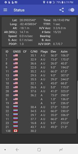 GPSTest screenshot 2