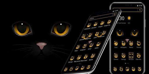 Evil Black Cat Face Emoji Theme🐱 screenshot 4