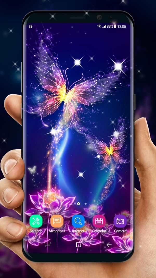 Neon butterfly live wallpaper screenshot 1