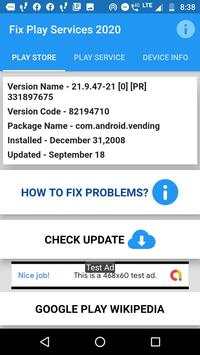 Play Services Info & Play Store Update screenshot 1