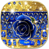 ikon Tema Biru Mawar Emas