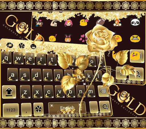 Gold Keyboard theme Gold Rose स्क्रीनशॉट 2