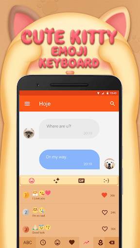 Cute Kitty Emoji Keyboard Theme for Facebook screenshot 3
