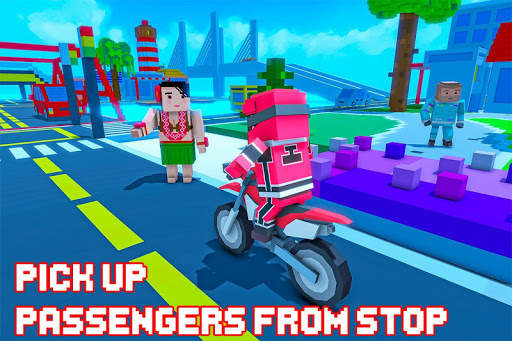 Moto Bike Taxi Drive: Craft Edition screenshot 10