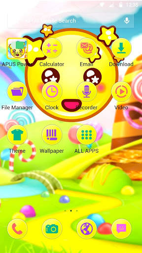 Yellow Cute Emoji APUS Launcher theme screenshot 2