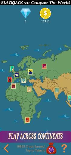 Blackjack 21 Campaign: Conquer the World screenshot 2