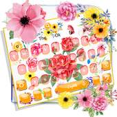 Colorful Flower Keyboard Theme 10001002