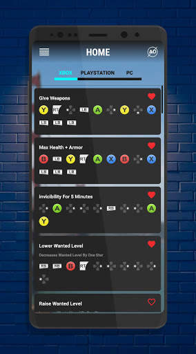 Cheats for GTAuto 5 game screenshot 2