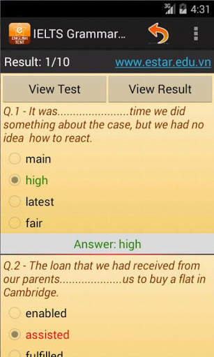 IELTS Grammar Test скриншот 4