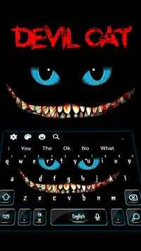 Black Devil Cat Smile Keyboard Theme screenshot 2