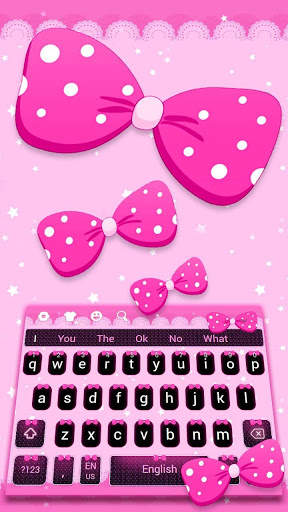Pink Bow Keyboard Theme screenshot 3