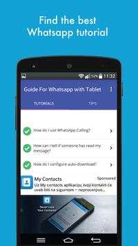 Guide for Whatsapp wth Tablet screenshot 1