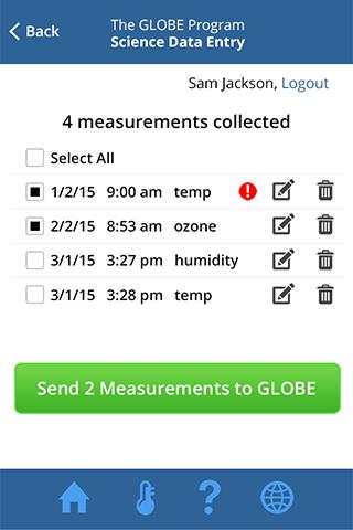 GLOBE Data Entry screenshot 2