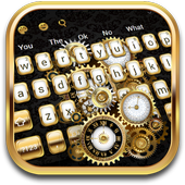 Golden luxury clock keyboard icon