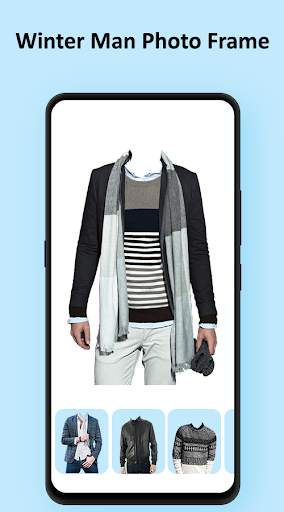 Men Winter Jacket Photo Frame screenshot 2