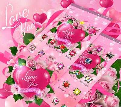 Romantic Love Heart Theme 3 تصوير الشاشة